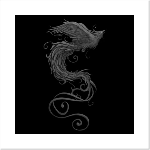 Phoenix design 2 B&W Wall Art by chriskar